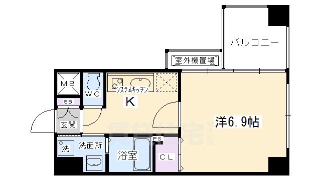 アスヴェル京都河原町二条の間取り