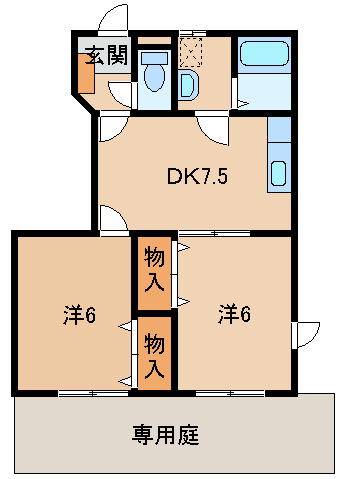 橋本市賢堂のアパートの間取り