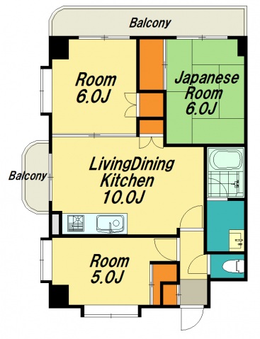 【広島市西区井口鈴が台のマンションの間取り】