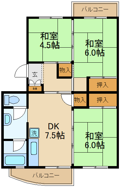 柏市宿連寺のマンションの間取り