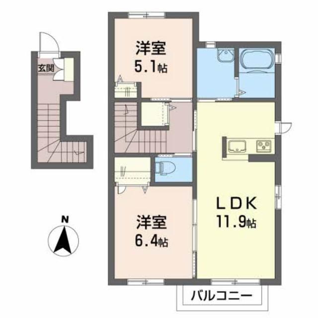 福島市泉のアパートの間取り