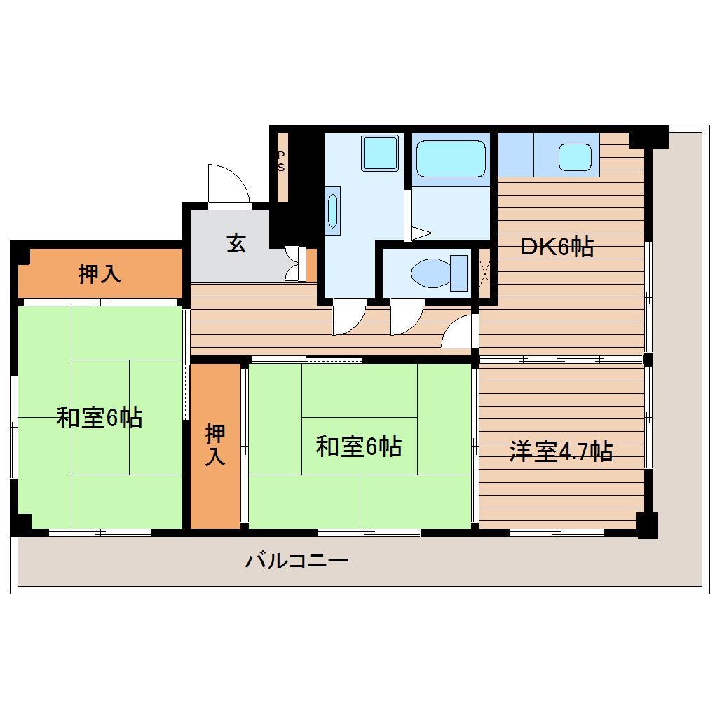 ツインヒルズA館の間取り