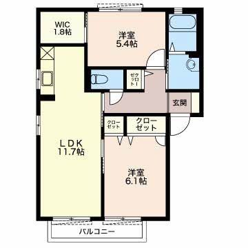 四日市市茂福町のアパートの間取り