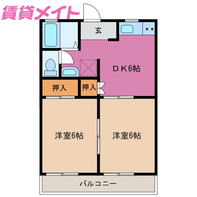 志摩市阿児町鵜方のマンションの間取り