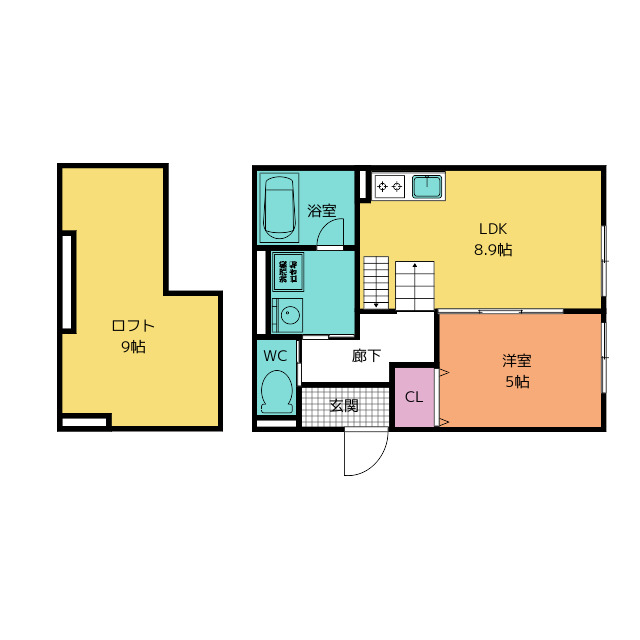 スマイシアＡｐａｒｔｍｅｎｔ西條町の間取り