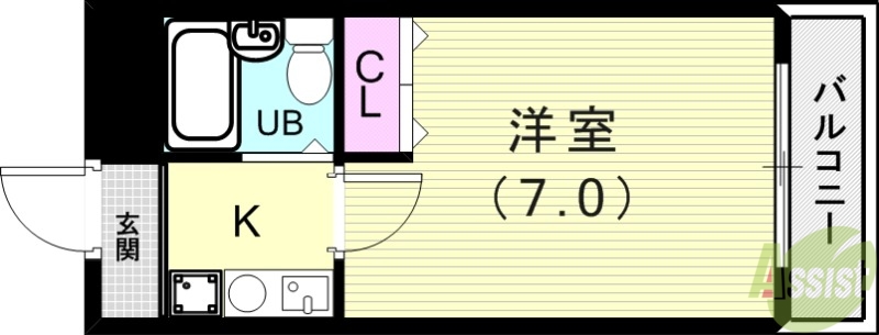 神戸市西区水谷のマンションの間取り