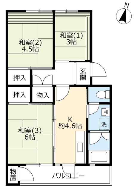 ＵＲ男山の間取り