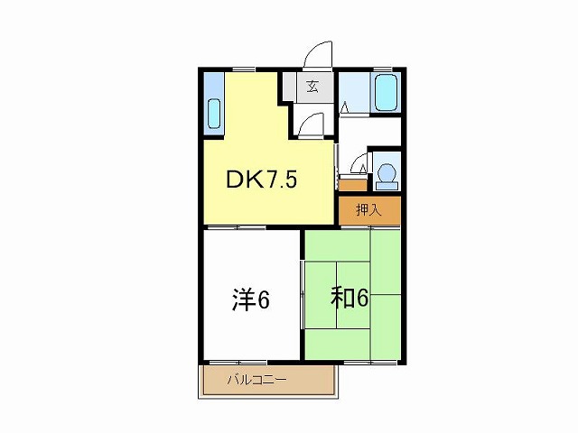 高砂市荒井町東本町のアパートの間取り