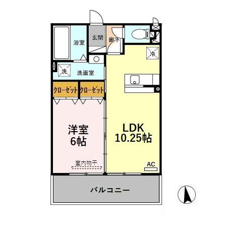 砺波市深江のアパートの間取り