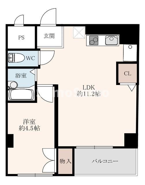 西宮市上田東町のマンションの間取り