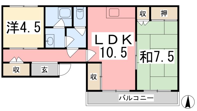 姫路市大野町のマンションの間取り