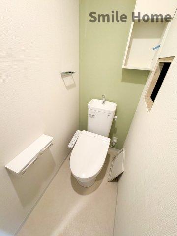 トイレ　清潔感があるトイレです。入るとホッとする、そんな空間。