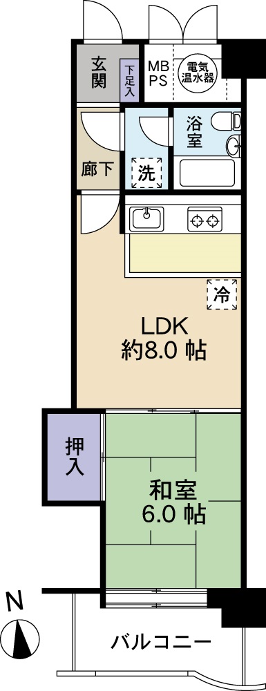 ライオンズマンション本町の間取り写真