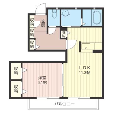 プライマリー今宮台 壱番館の間取り写真