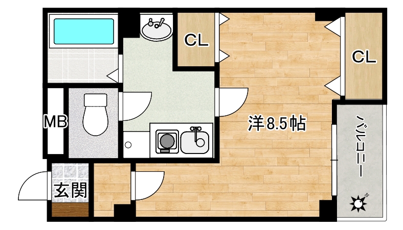 南海本線 堺駅 徒歩2分 5階建 築26年の間取り写真