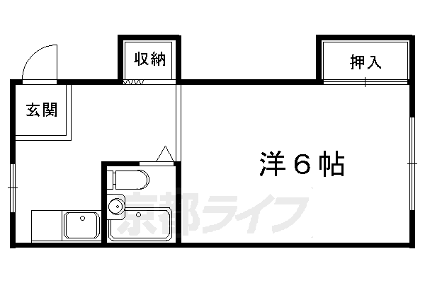 京都市左京区修学院沖殿町のアパートの間取り