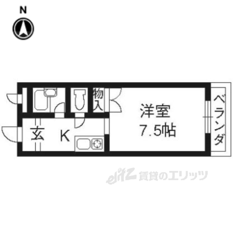 京都市伏見区新町３丁目のマンションの間取り