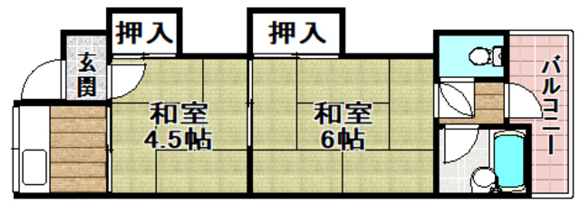 高槻市郡家新町のアパートの間取り