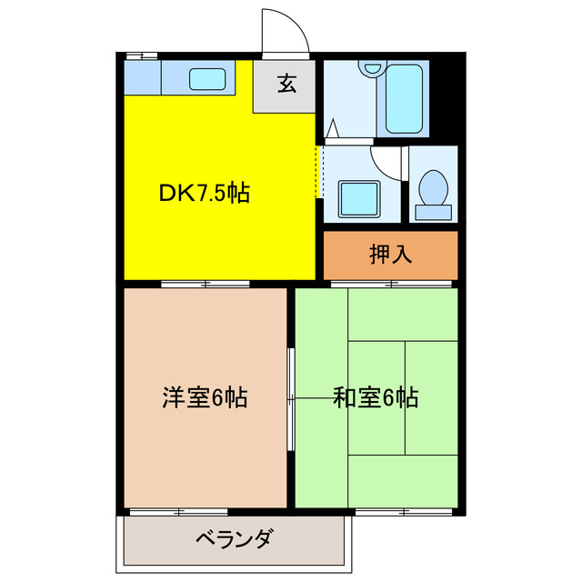 ハピネス千代　５の間取り