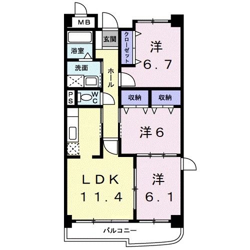 グラース　アンジュIの間取り