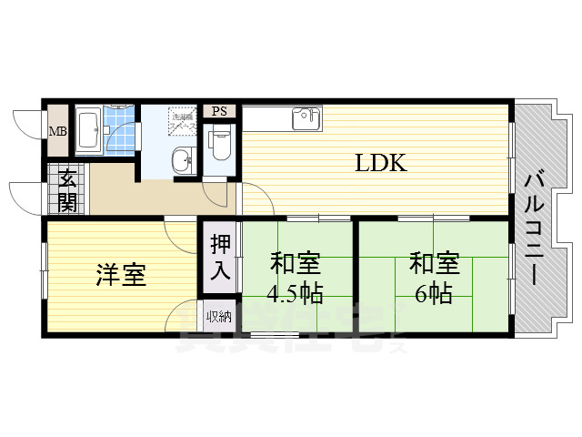 枚方市小倉町のマンションの間取り