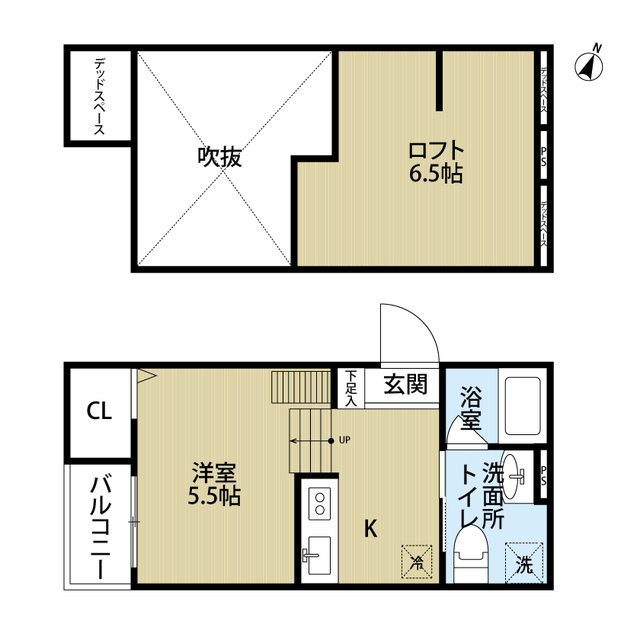 尼崎市元浜町のアパートの間取り