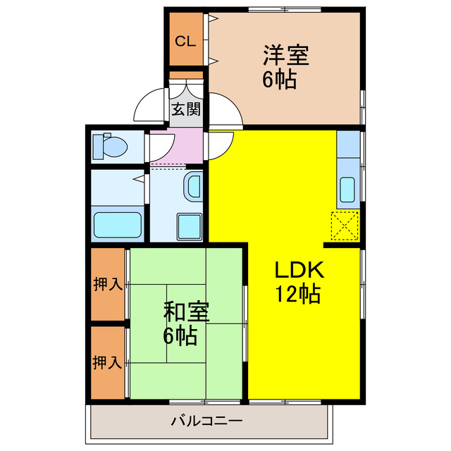 大村市坂口町のアパートの間取り