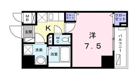 平塚市宝町のマンションの間取り