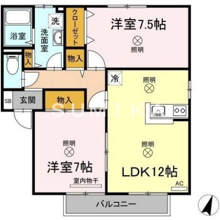 コンフォール翠　A棟の間取り