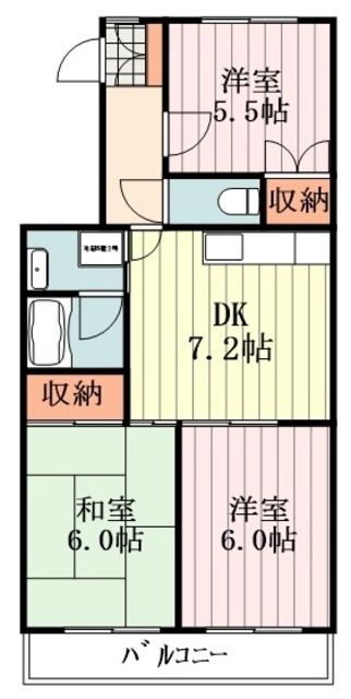 昭島市昭和町のマンションの間取り