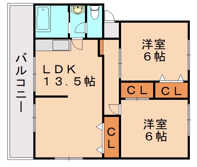 北九州市小倉南区下城野のマンションの間取り