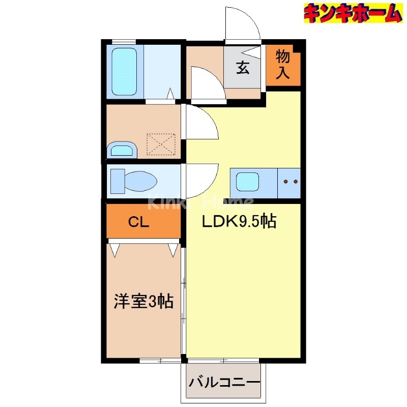 和歌山市葵町のアパートの間取り