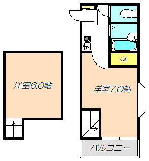 大阪市城東区中浜のマンションの間取り