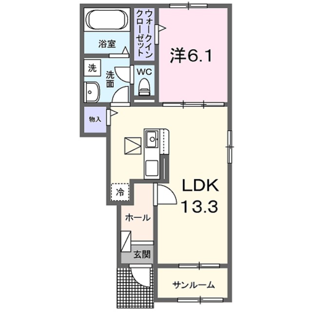 久世郡久御山町藤和田のアパートの間取り