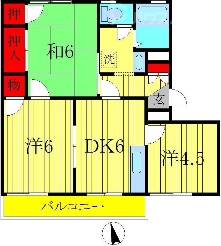 柏市旭町のアパートの間取り