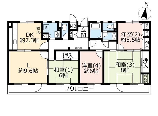 ＵＲ千葉ニュータウン高花の間取り