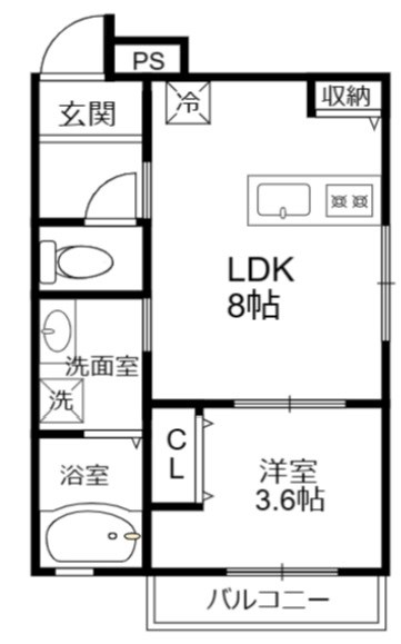 高砂市米田町米田のアパートの間取り