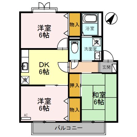 モンターニュリーブル　A棟の間取り