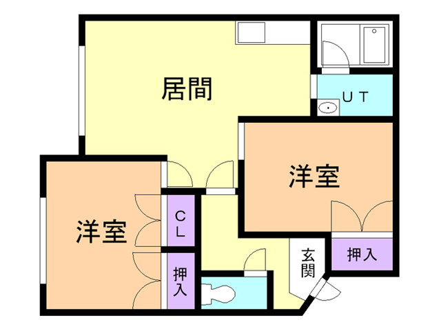 苫小牧市旭町のアパートの間取り