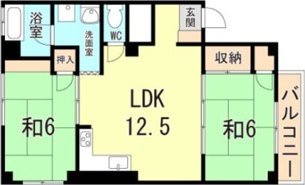 神戸市垂水区歌敷山のマンションの間取り