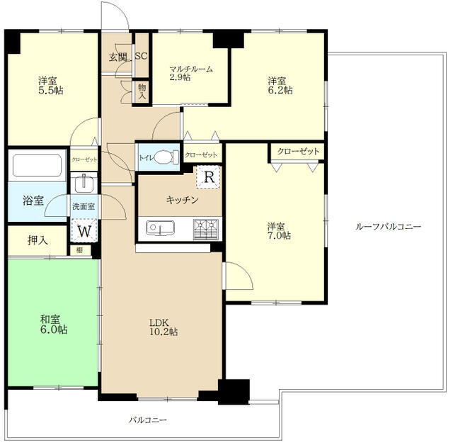 船橋市薬円台のマンションの間取り