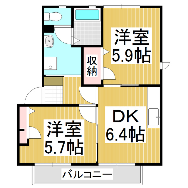 フォレストエバーＩｎｎ　Ｅ棟の間取り