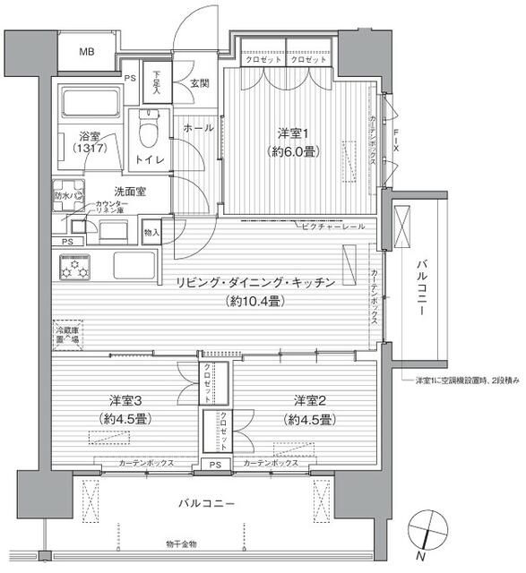 千葉市中央区中央のマンションの間取り