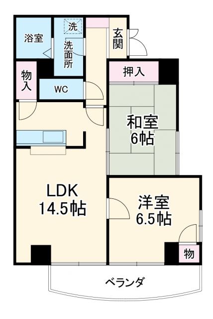 岐阜市常盤町のマンションの間取り