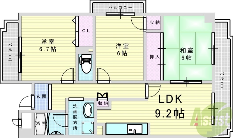 サウスファームの間取り