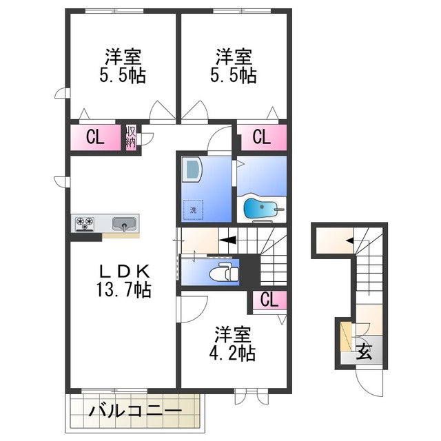 シャーメゾン日方の間取り