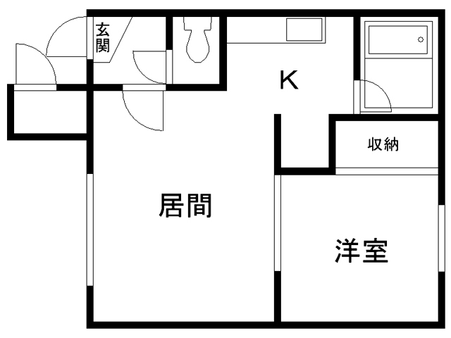 旭川市春光台三条のアパートの間取り