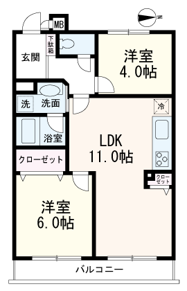 横浜市神奈川区菅田町のマンションの間取り