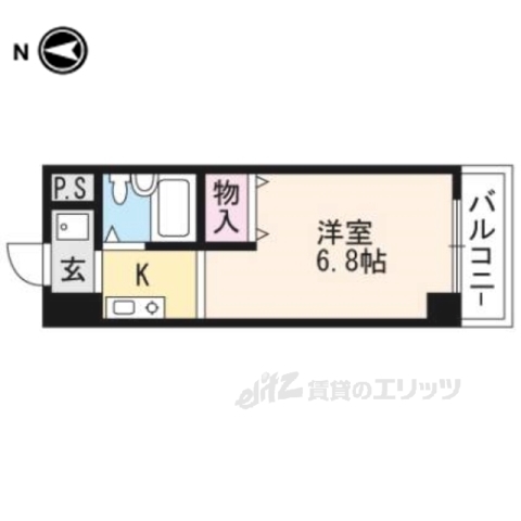 京都市北区北野西白梅町のマンションの間取り