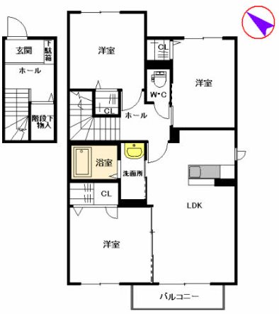 シャーメゾン空港南 弐番館の間取り